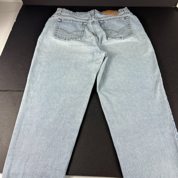 VTG 90s Levi's Jeans Women Measured 33x29 522 Tapered  Light Blue Denim Tag 16 M - Picture 9 of 16